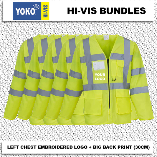 Yoko Hi-Vis Executive Long Sleeve Waistcoat Bundle