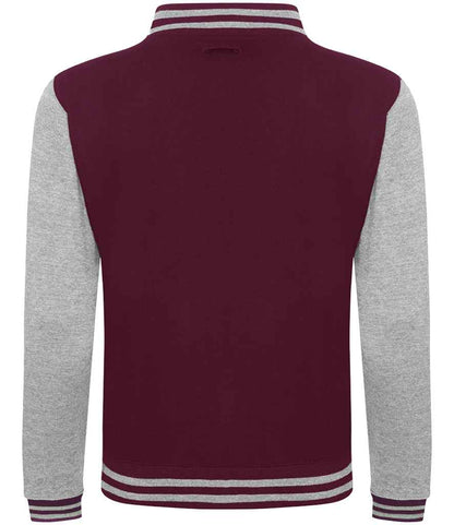 JH043 Burgundy/Heather Grey Back