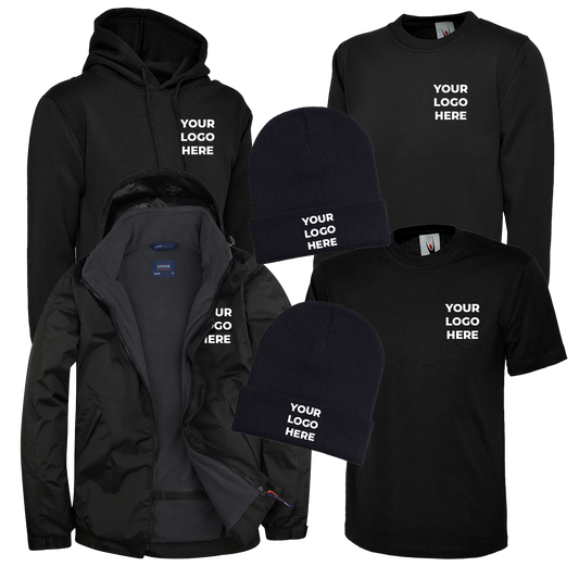 Winter Essentials Workwear Bundle – Embroidered Uneek Coats, Hoodies & Beanies